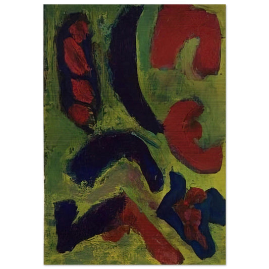 Abstract Composition in Green and Red - Barnett Newman Brushed Aluminum Print - 70x100 cm / 28x40 inches | Barnett Newman Aluminum Print | Barnett Newman Prints