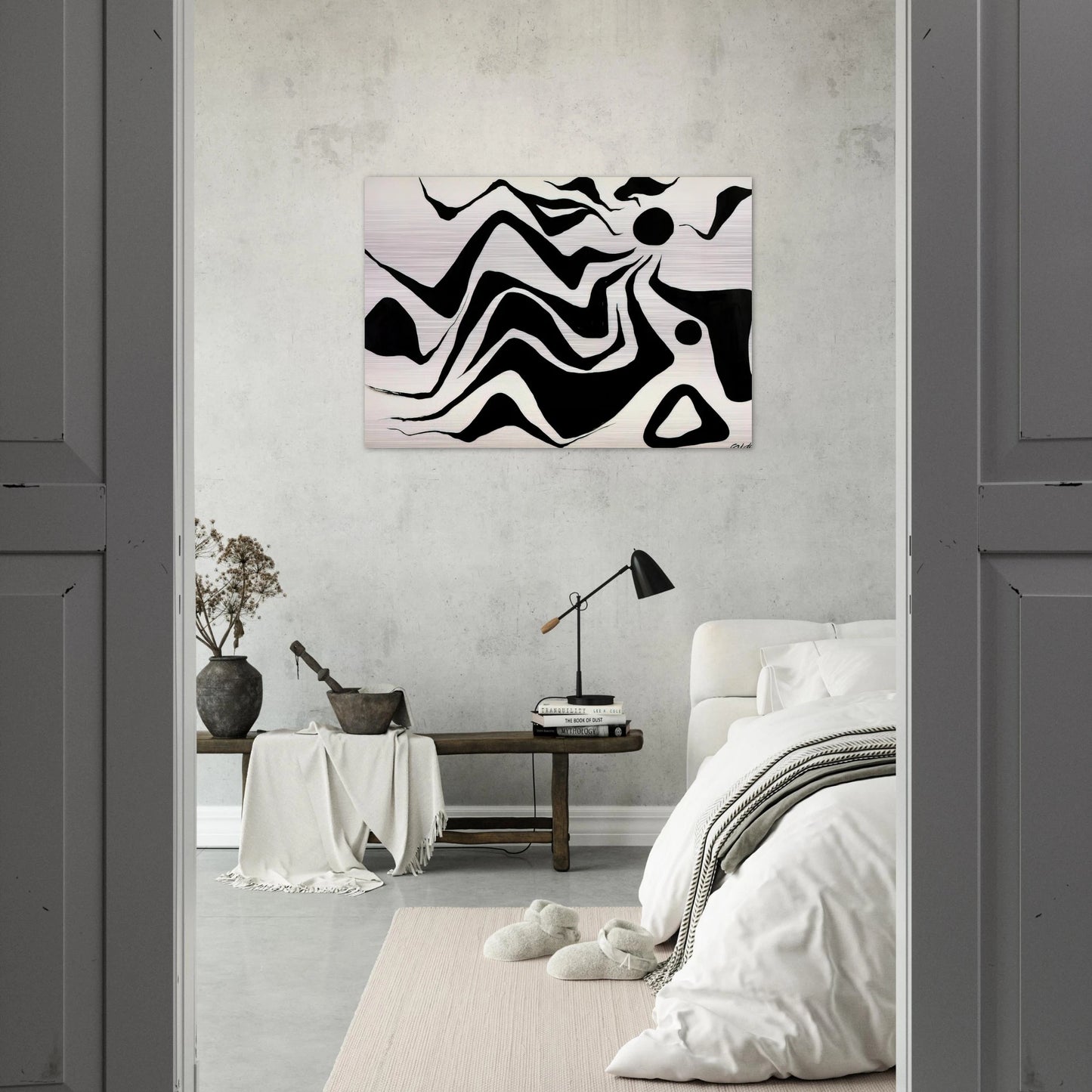 BLACK SUN 1953 - Alexander Calder Brushed Aluminum Print - 70x100 cm / 28x40 inches | Alexander Calder Aluminum Print | Alexander Calder Prints