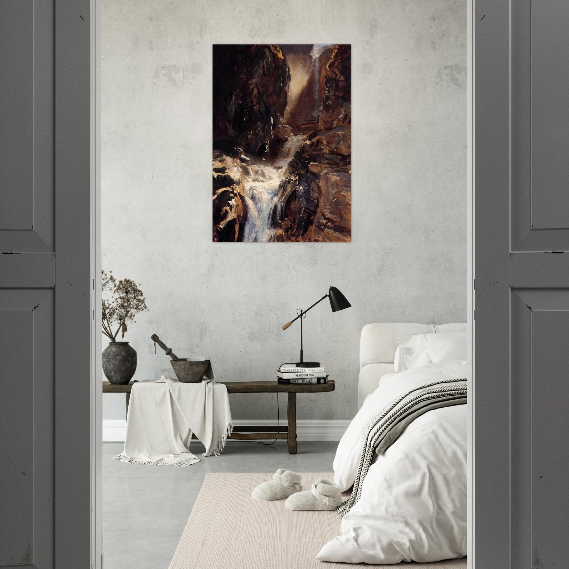 A Waterfall - John Singer Sargent Brushed Aluminum Print - 70x100 cm / 28x40 inches | John Singer Sargent Aluminum Print | John Singer Sargent Prints