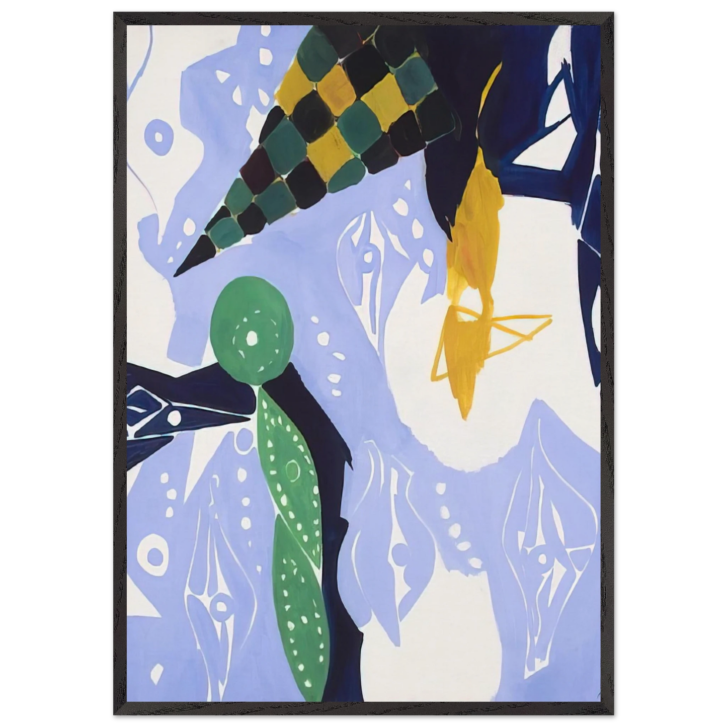 Blue Diaphan - 1965 - Ernst Wilhelm Nay 70x100 cm / 28x40 inches Framed Art Print – Black Wooden Frame