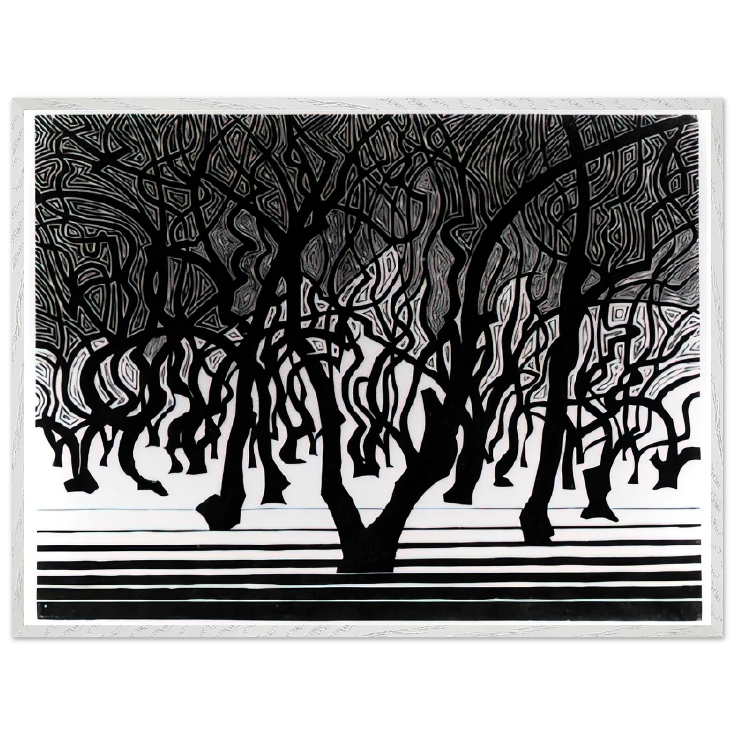 MC Escher - ESCHER (9) Wall Art - 30x40 cm / 12x16 inches - Premium Wooden Framed Poster With Fine Art Paper-canvas - Black frame
