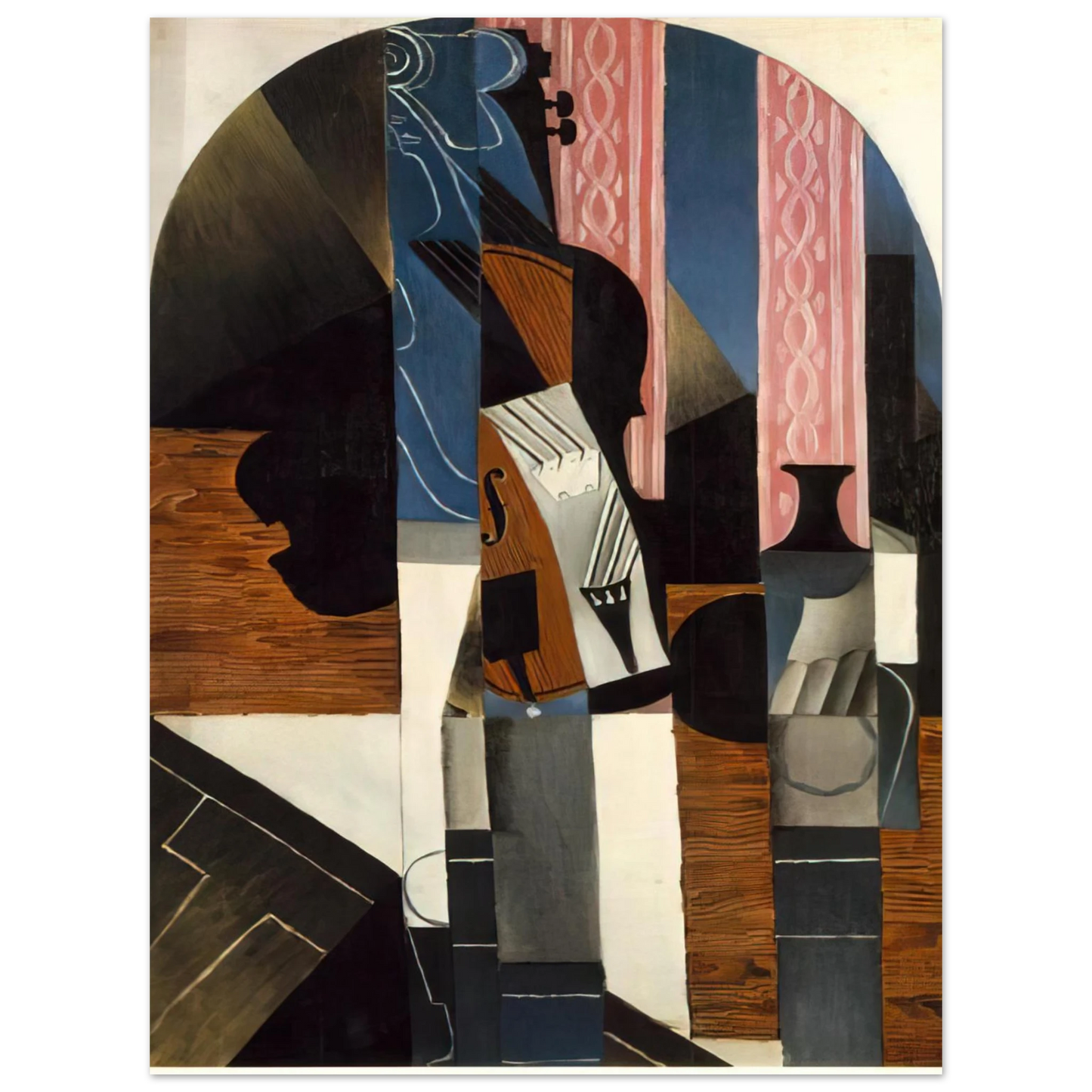 Juan Gris - VIOLIN AND INK BOTTLE ON A TABLE 1913  75x100 cm / 30x40inches Fine Art Poster