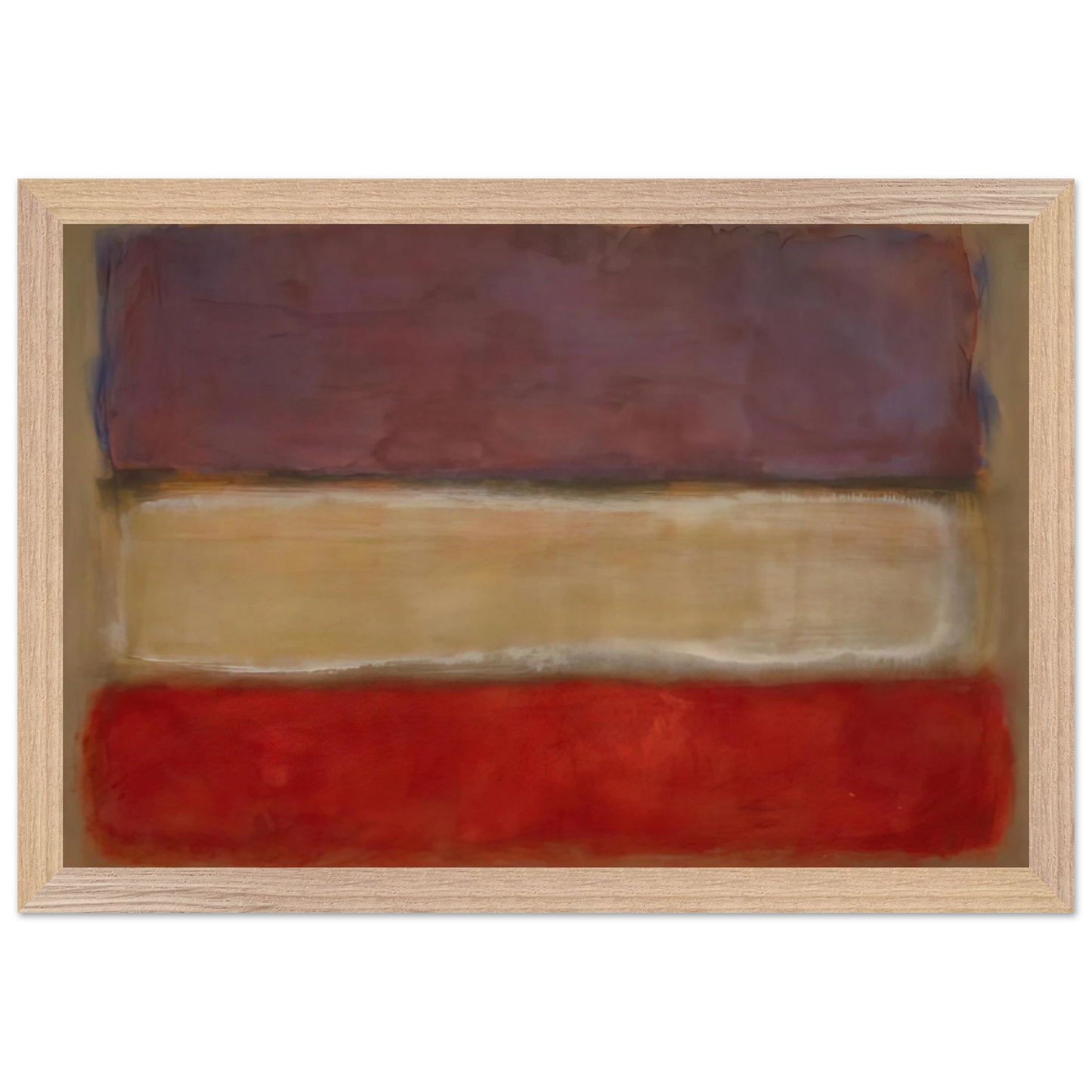Mark Rothko - Untitled Purple, White, and Red - 1953 Wall Art - 30x40 cm / 12x16 inches - Premium Wooden Framed Poster With Fine Art Paper-canvas - Wood frame