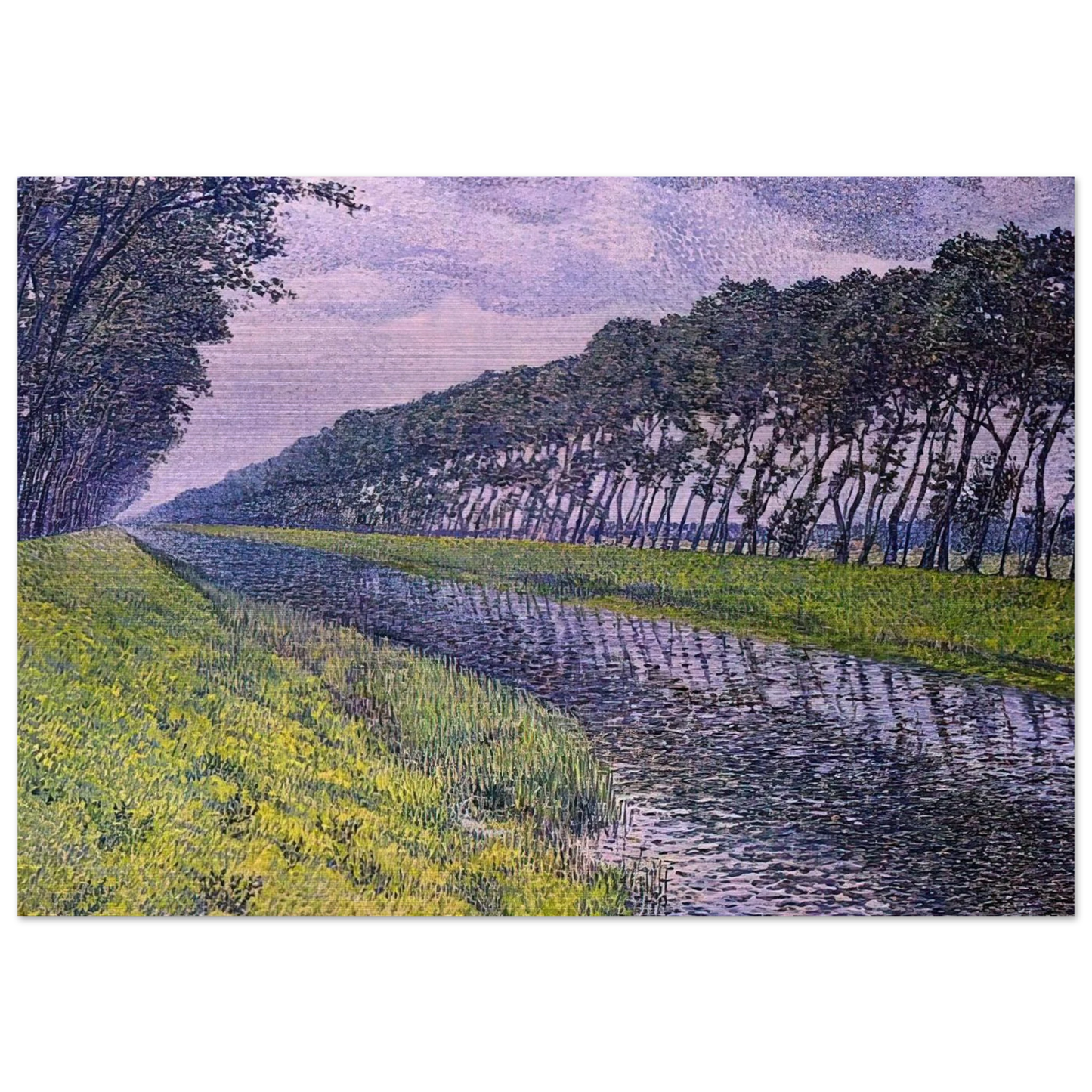 CANAL IN FLANDERS 1894 1 - Theo van Rysselberghe Brushed Aluminum Print - 70x100 cm / 28x40 inches | Theo van Rysselberghe Aluminum Print | Theo van Rysselberghe Prints