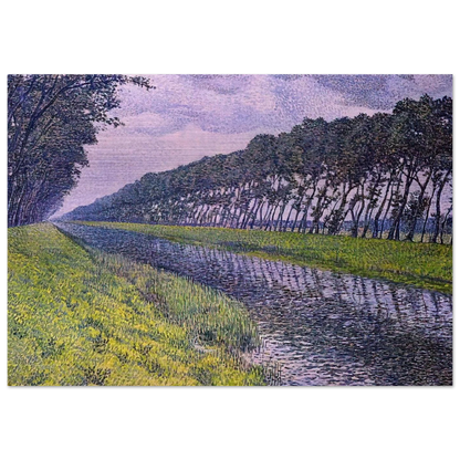 CANAL IN FLANDERS 1894 1 - Theo van Rysselberghe Brushed Aluminum Print - 70x100 cm / 28x40 inches | Theo van Rysselberghe Aluminum Print | Theo van Rysselberghe Prints
