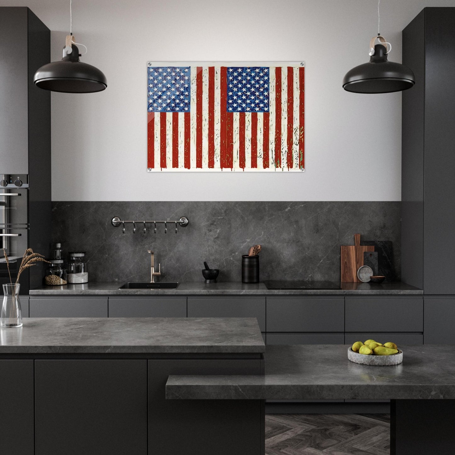 FLAGS I ULAE 128 - Jasper Johns Acrylic Print - 70x100 cm / 28x40″ inches