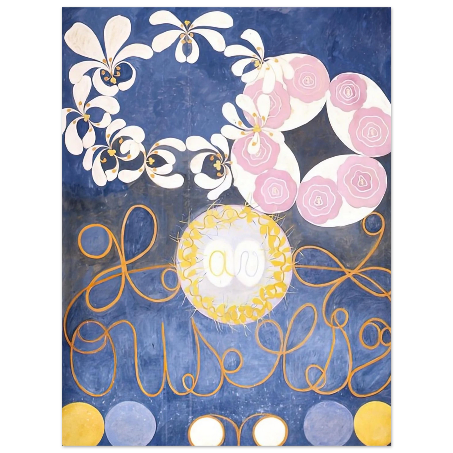 Hilma af Klint - THE TEN LARGEST 1907 Wall art - 15x20 cm / 6x8 inches - Premium Wooden Framed Poster With Fine Art Paper - White frame