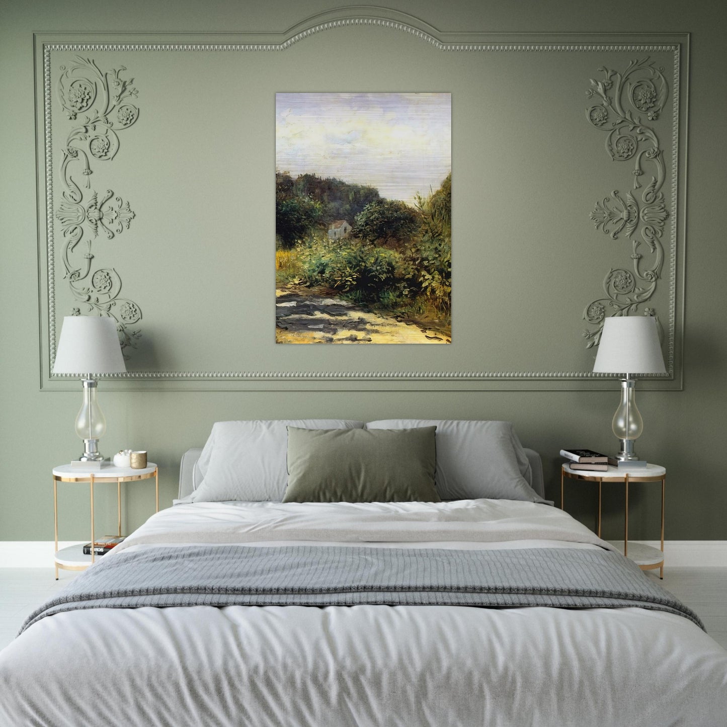 A Road in Louveciennes - Pierre-Auguste Renoir Brushed Aluminum Print - 70x100 cm / 28x40 inches | Pierre-Auguste Renoir Aluminum Print | Pierre-Auguste Renoir Prints