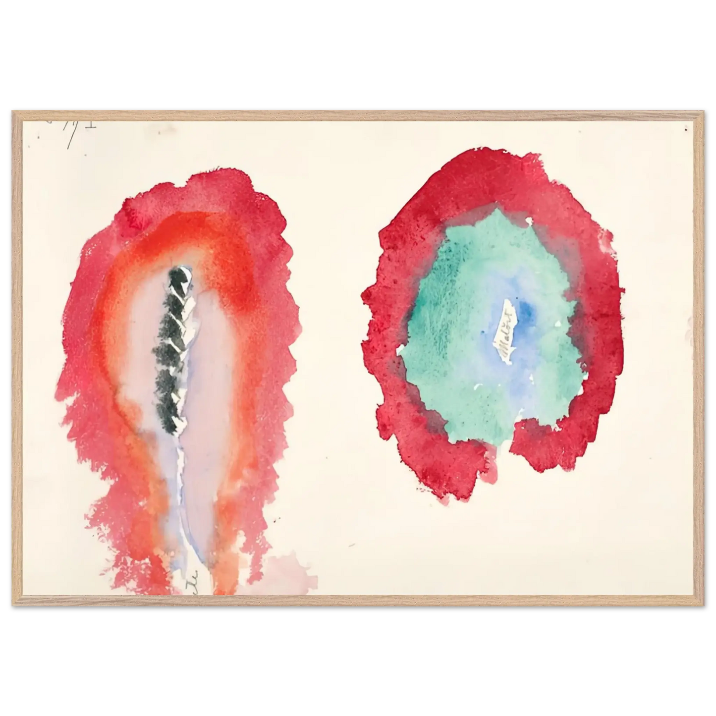 Hilma af Klint - WHEAT AND WORMWOOD 1922 Wall art - 21x29.7 cm / 8x12" - Premium Wooden Framed Poster With Fine Art Paper - Black frame