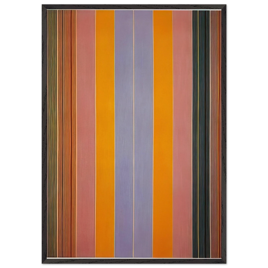 Blue Broad Jump - 1960 - Gene Davis 70x100 cm / 28x40 inches Framed Art Print – Black Wooden Frame