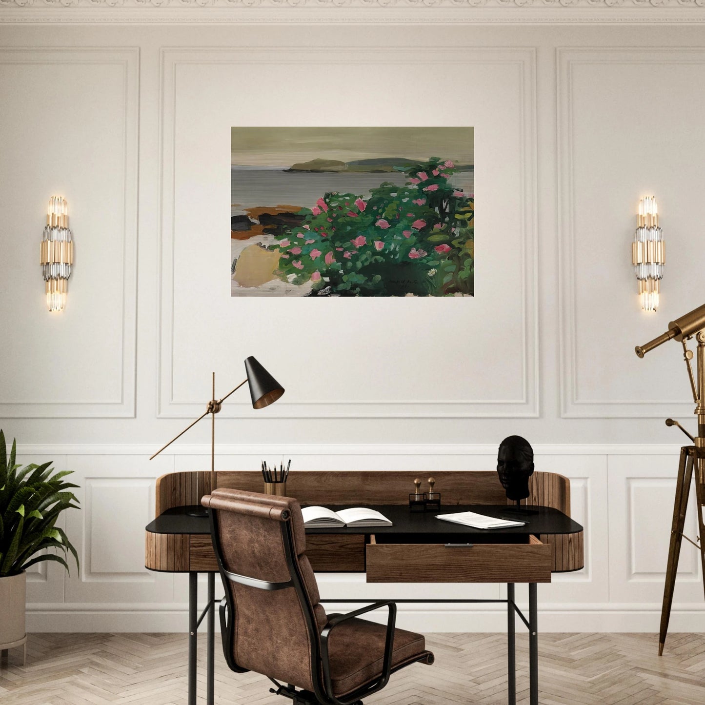 WILD ROSES 1961 - Fairfield Porter Brushed Aluminum Print - 70x100 cm / 28x40 inches | Fairfield Porter Aluminum Print | Fairfield Porter Prints