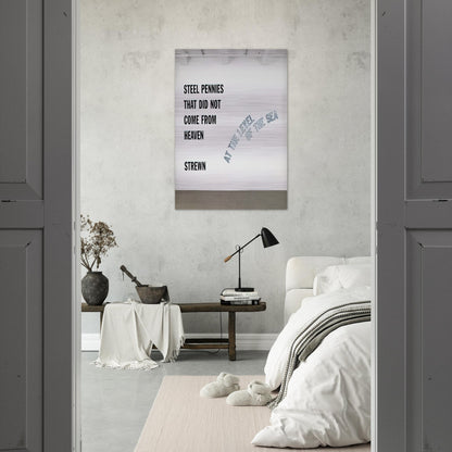 Steel Pennies That... - 2008 - Lawrence Weiner Brushed Aluminum Print - 70x100 cm / 28x40 inches | Lawrence Weiner Aluminum Print | Lawrence Weiner Prints