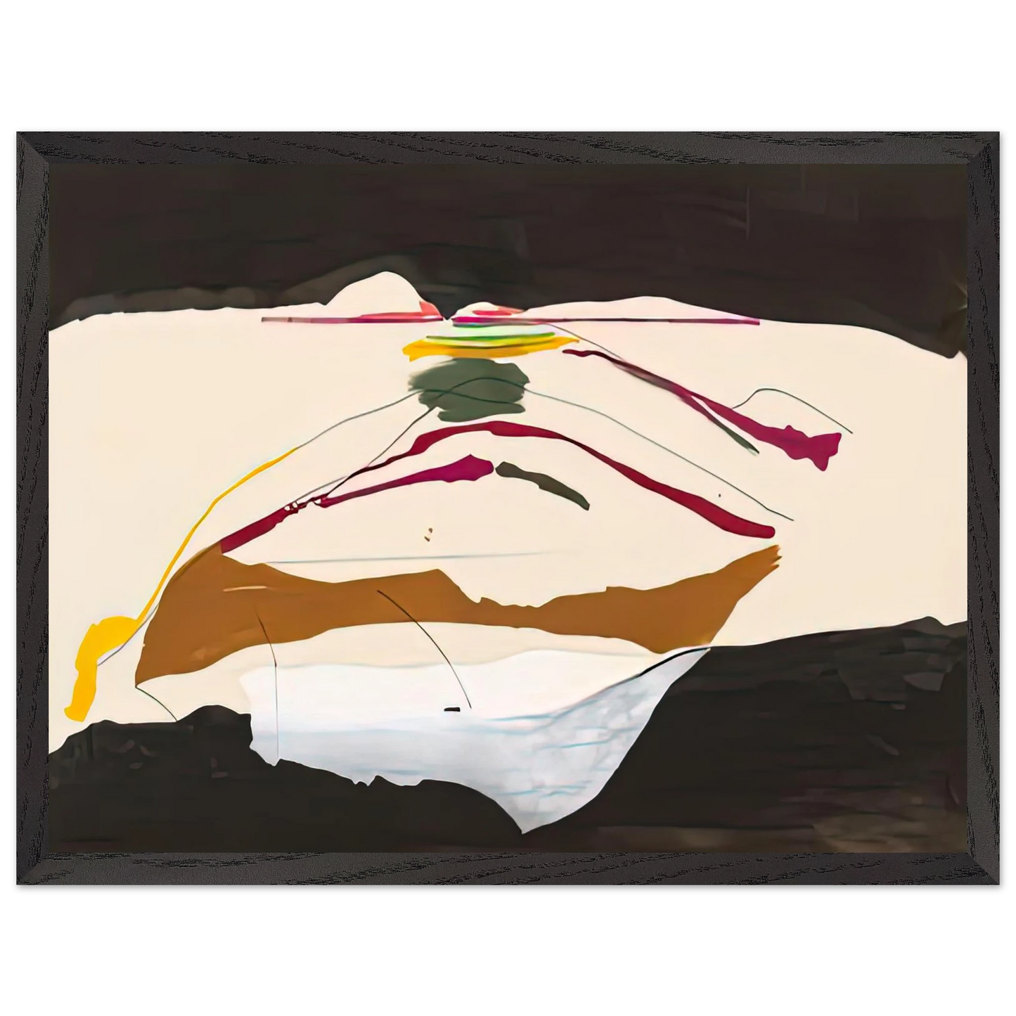 Helen Frankenthaler - New Paths, 1973- Wall Art - 60x80 cm / 24x32 inches - Premium Wooden Framed Poster With Fine Art Paper-canvas - Black frame