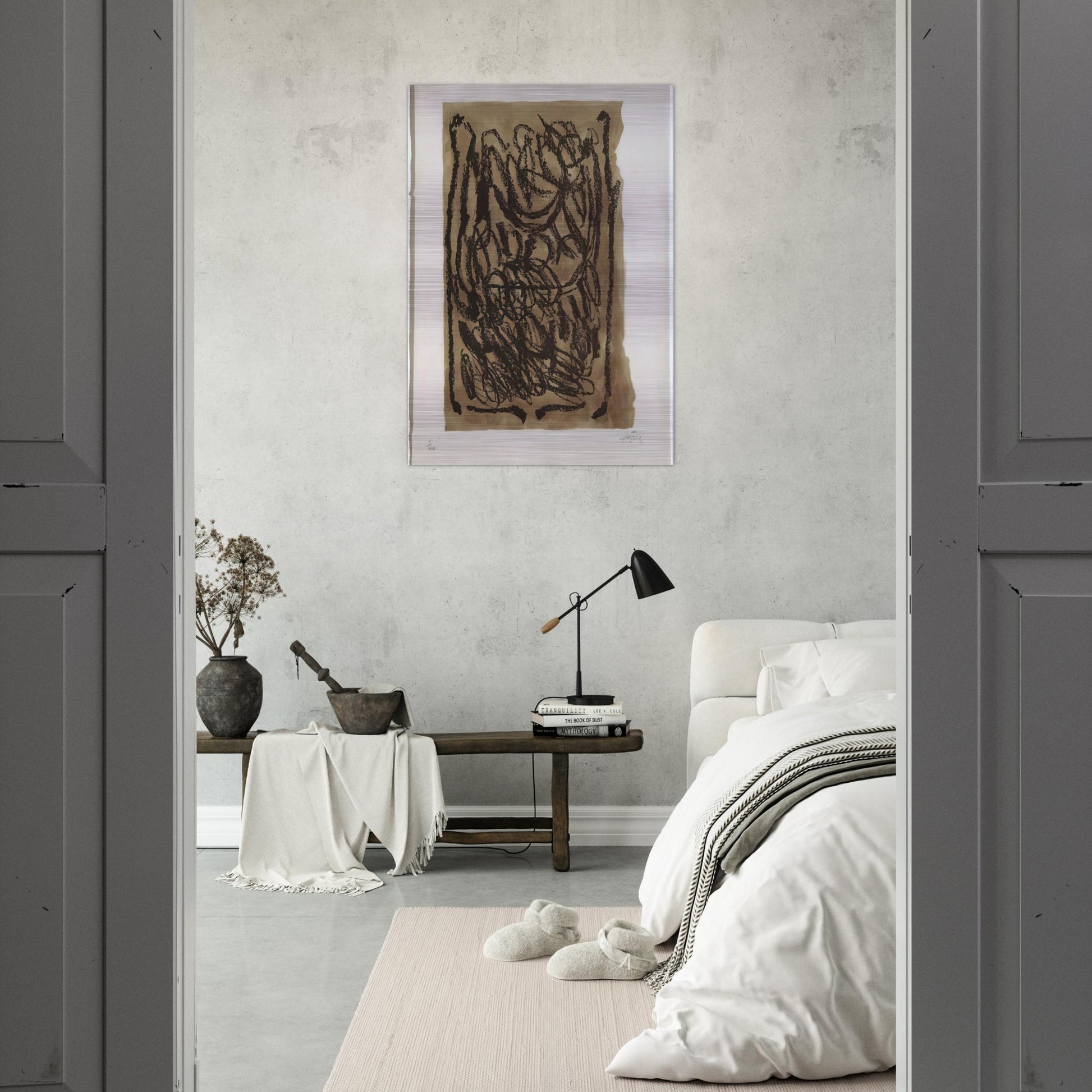 EL PA A LA BARCA 1963 - Antoni Tapies Brushed Aluminum Print - 70x100 cm / 28x40 inches | Antoni Tapies Aluminum Print | Antoni Tapies Prints