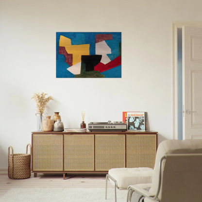Composition multicolore à dominante bleue - 1969 - Serge Poliakoff Brushed Aluminum Print - 70x100 cm / 28x40 inches | Serge Poliakoff Aluminum Print | Serge Poliakoff Prints