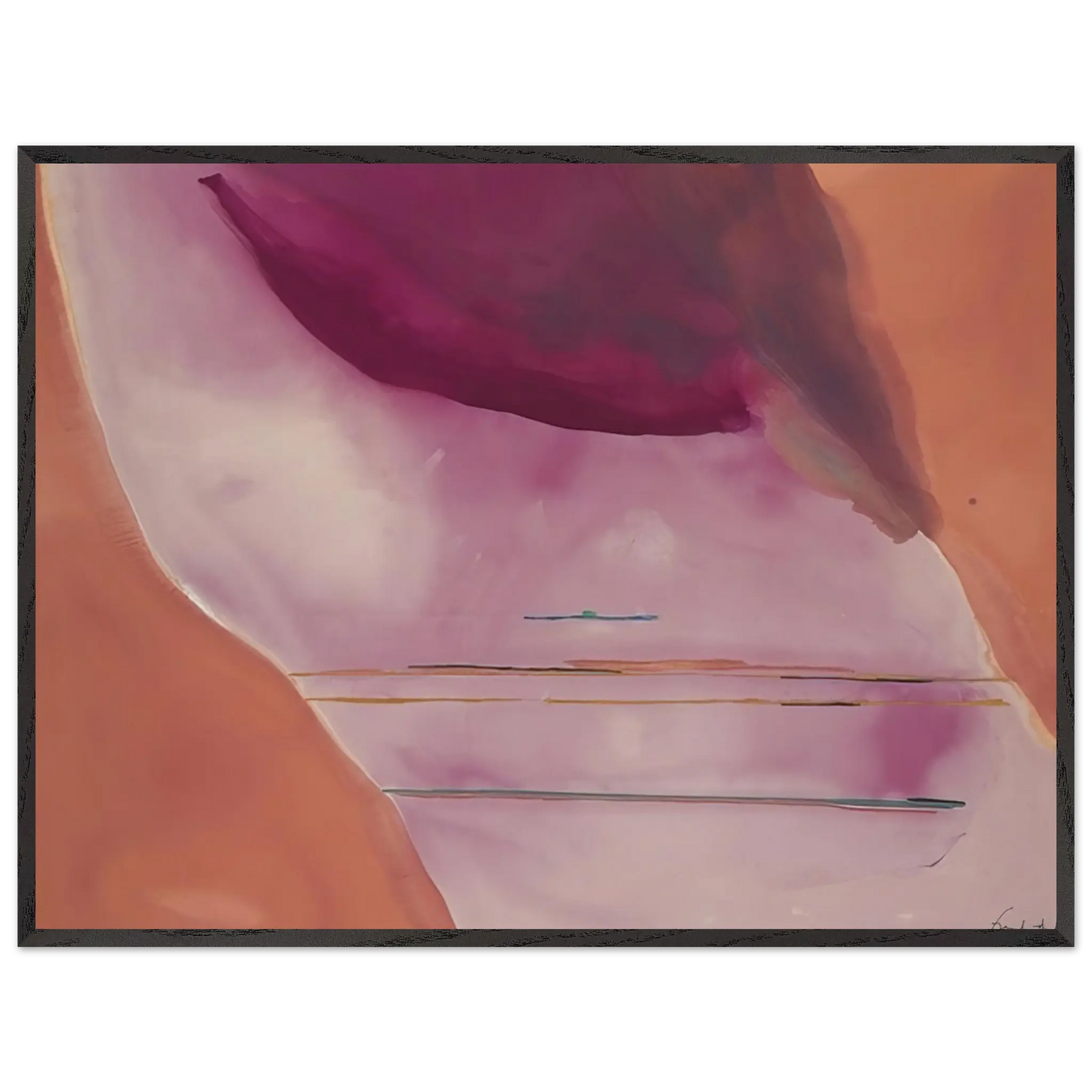 Helen Frankenthaler - Pendulum - 1972 Wall art - 13x18 cm / 5x7 Inches - Premium Wooden Framed Poster With Fine Art Paper - White frame
