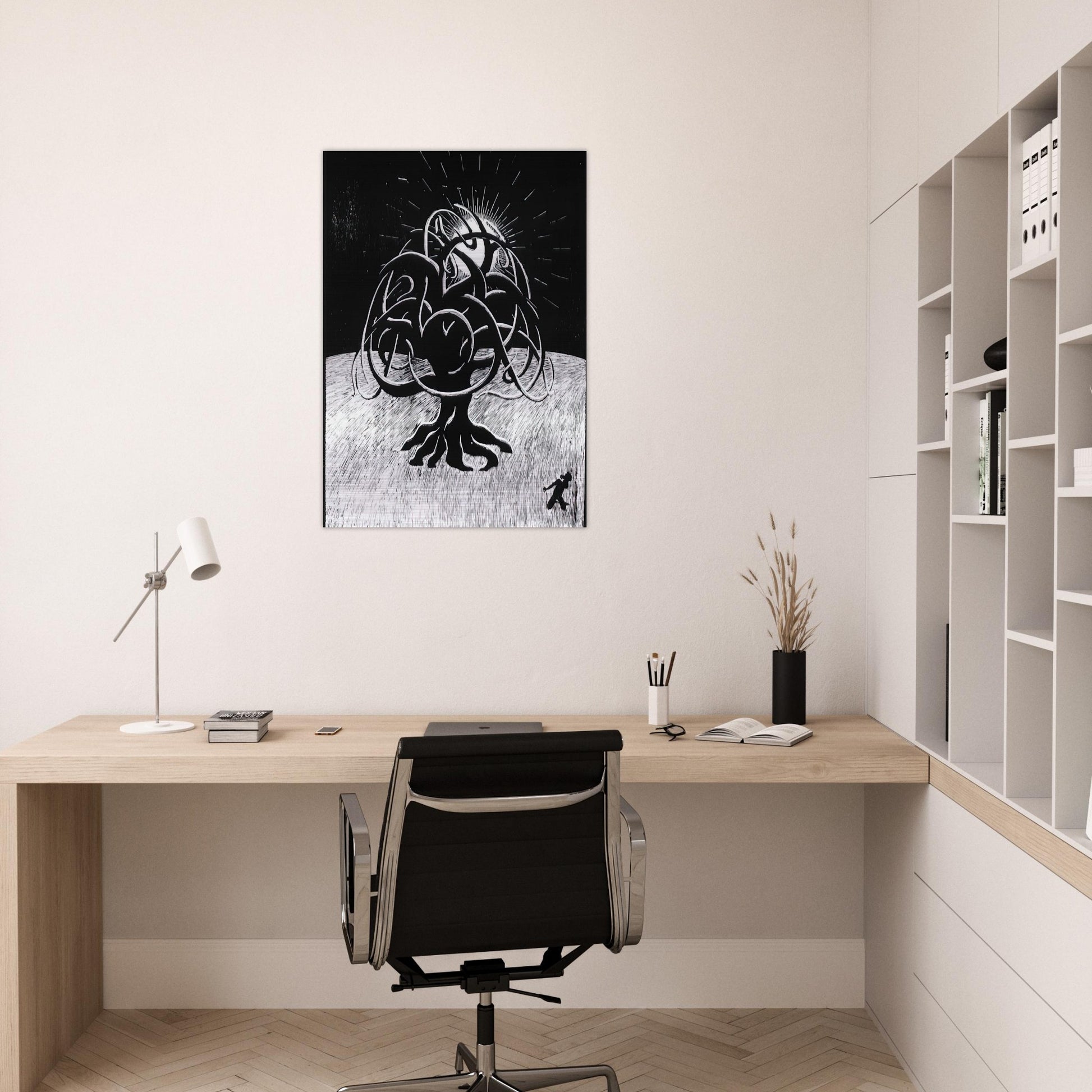 TWON TREE - MC Escher Brushed Aluminum Print - 70x100 cm / 28x40 inches | MC Escher Aluminum Print | MC Escher Prints