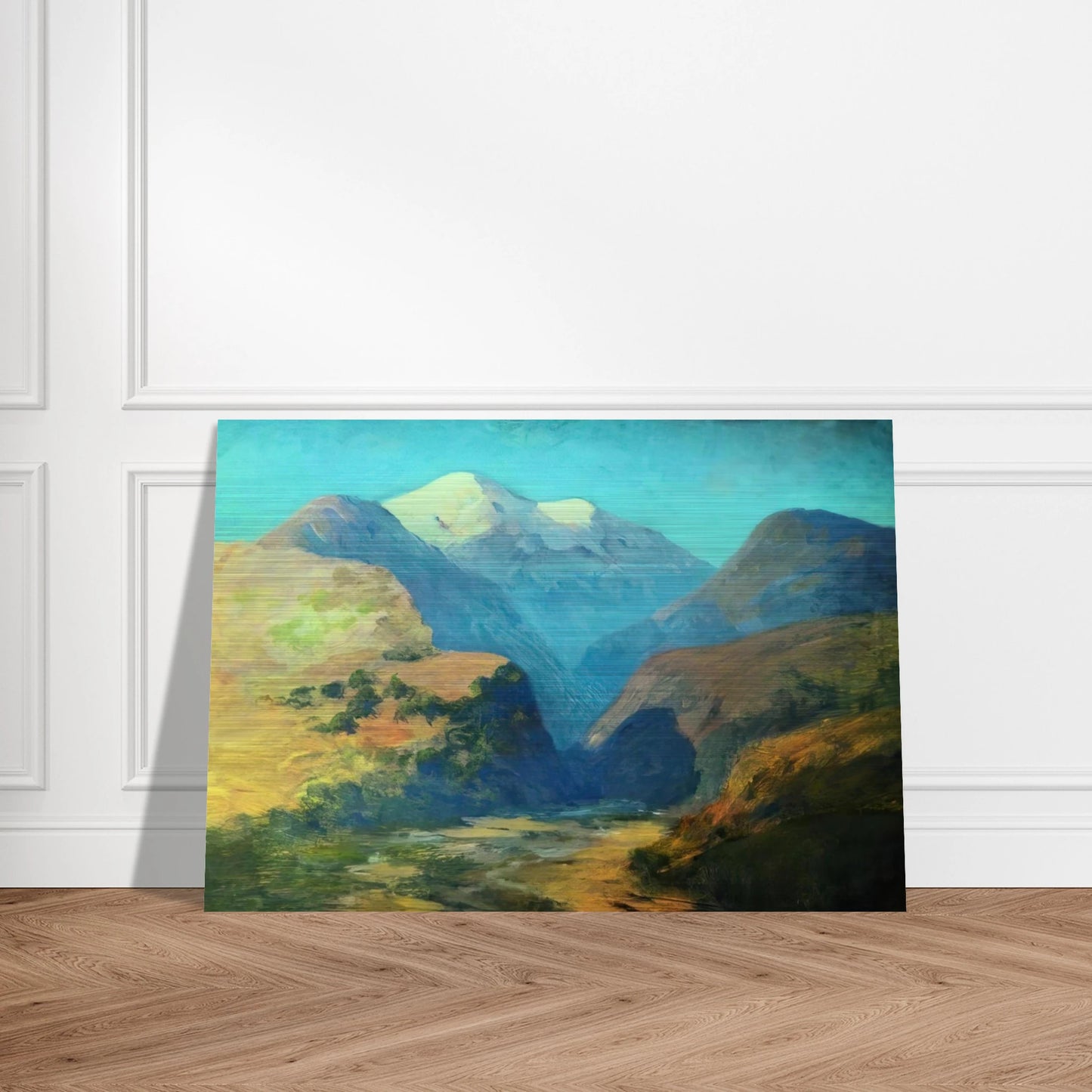 Snowy mountain peaks. Caucasus. - Arkhyp Kuindzhi Brushed Aluminum Print - 70x100 cm / 28x40 inches | Arkhyp Kuindzhi Aluminum Print | Arkhyp Kuindzhi Prints