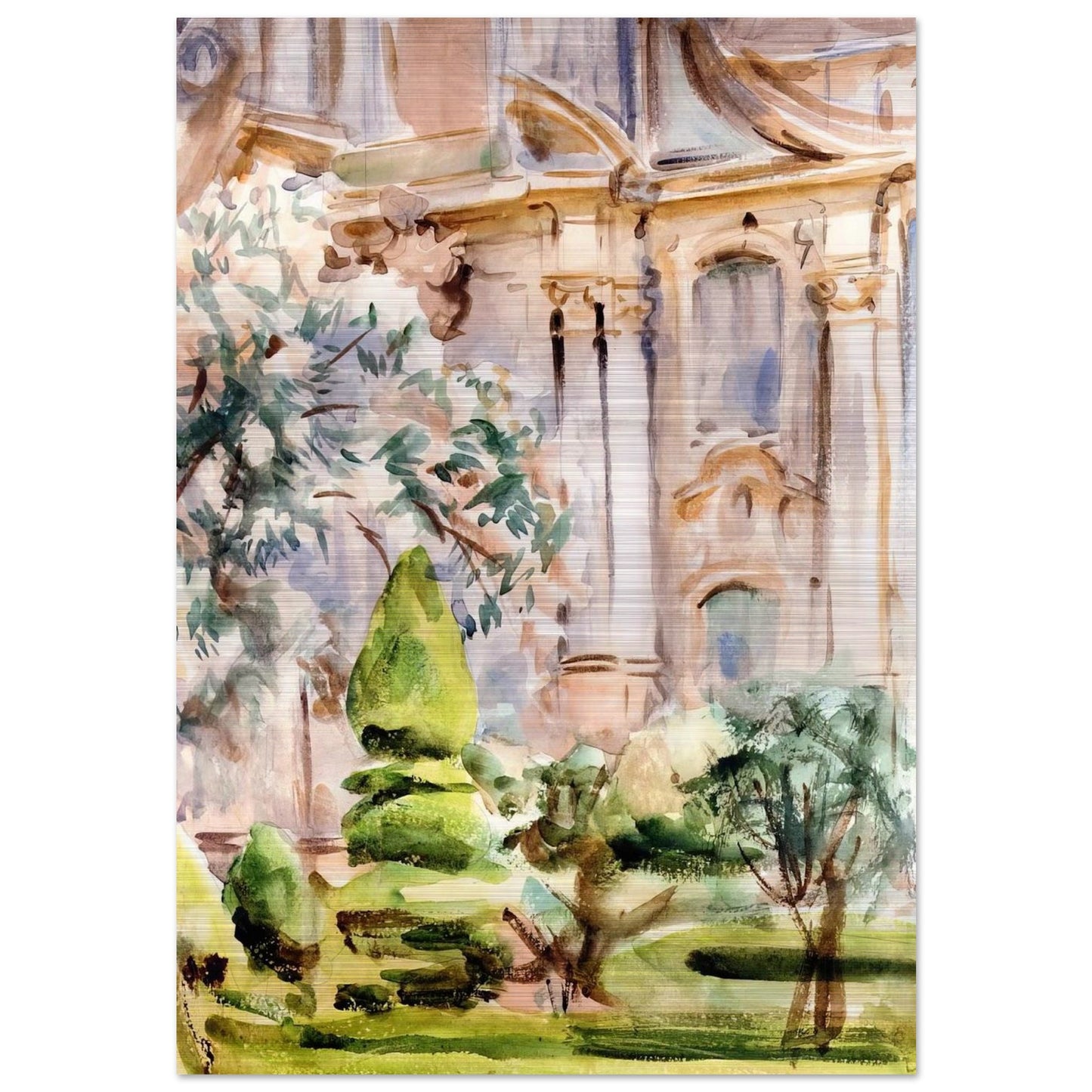 Palace and Gardens, Spain - John Singer Sargent Brushed Aluminum Print - 70x100 cm / 28x40 inches | John Singer Sargent Aluminum Print | John Singer Sargent Prints