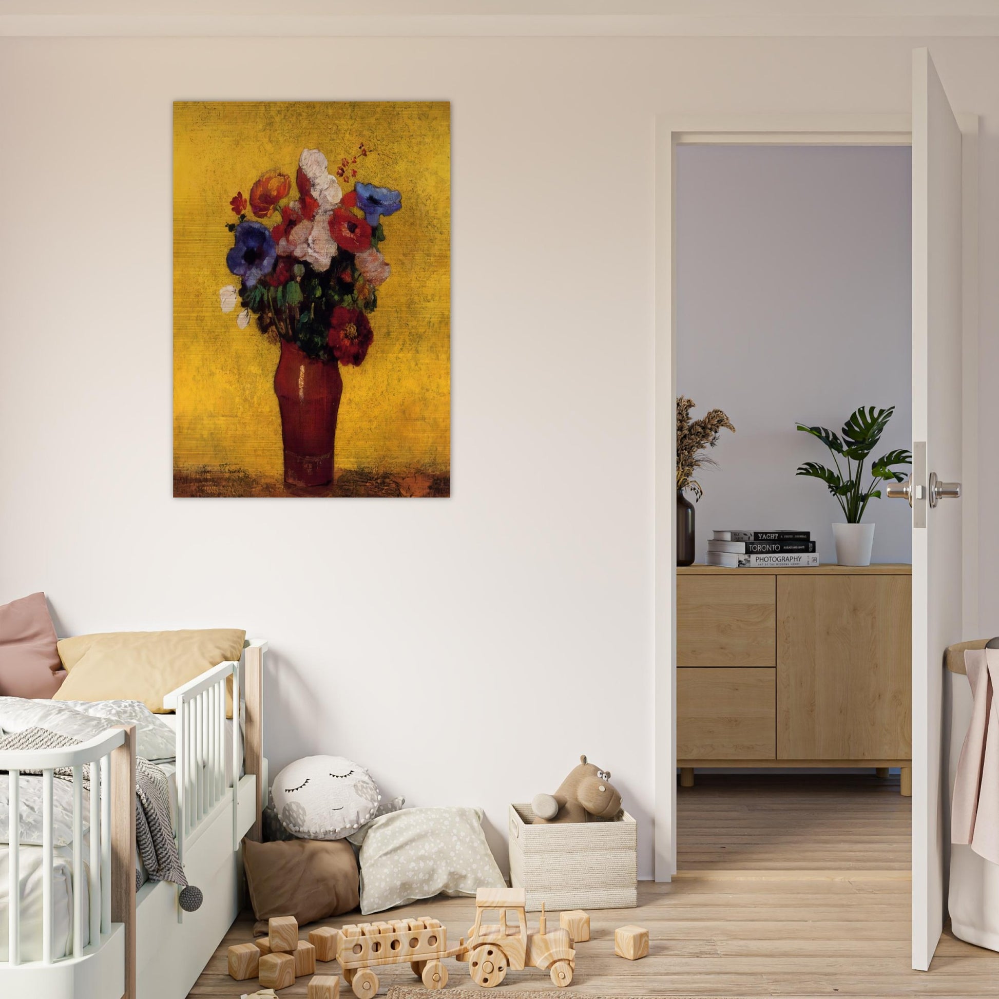 FLOWERS 4 - Odilon Redon Brushed Aluminum Print - 70x100 cm / 28x40 inches | Odilon Redon Aluminum Print | Odilon Redon Prints