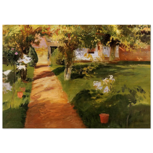 Millet's Garden - John Singer Sargent Brushed Aluminum Print - 70x100 cm / 28x40 inches | John Singer Sargent Aluminum Print | John Singer Sargent Prints