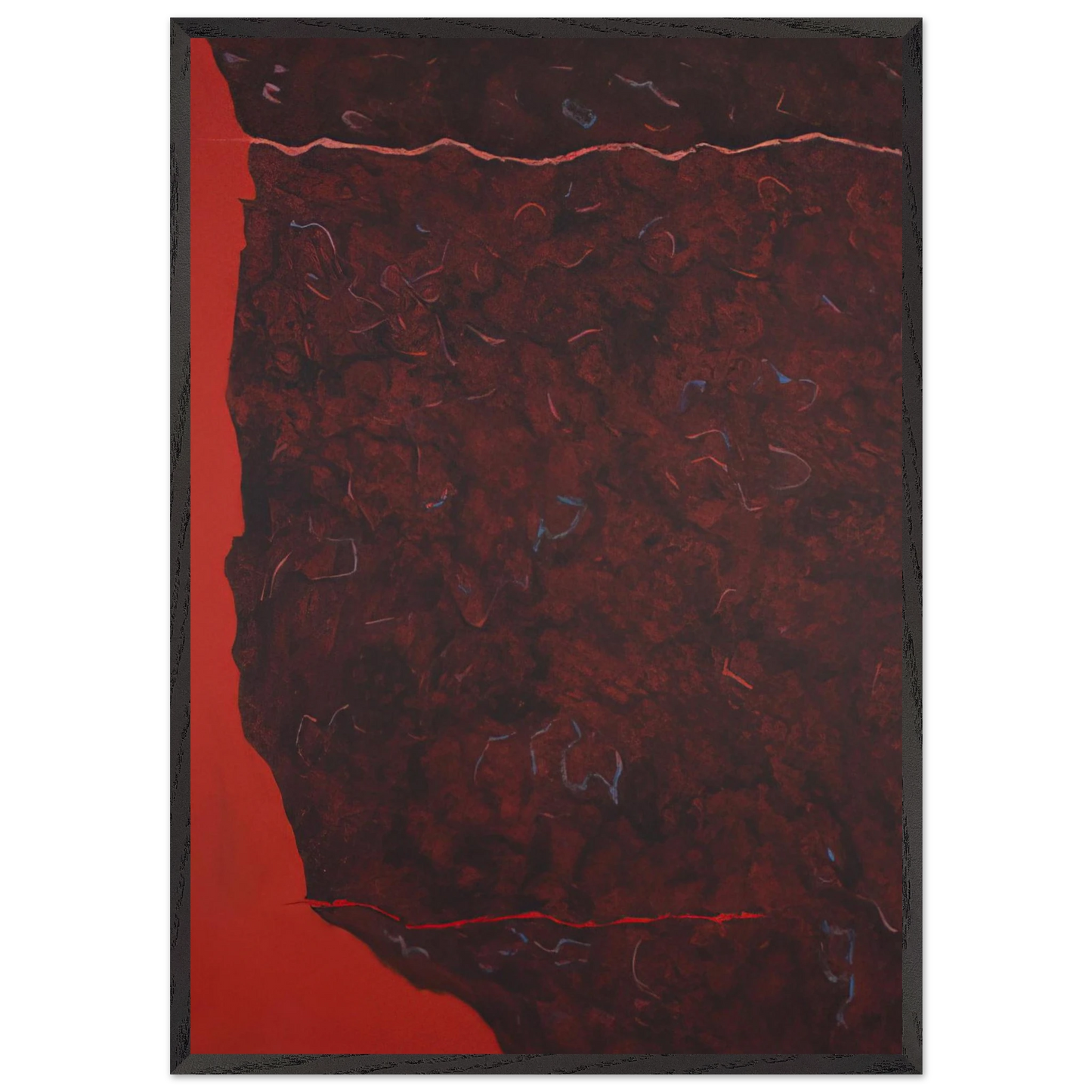 Edge of Burning Brush - 1986 - Theodoros Stamos 70x100 cm / 28x40 inches Framed Art Print – Black Wooden Frame