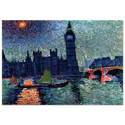 THE PALACE OF WESTMINSTER 1907 - Andre Derain Brushed Aluminum Print - 70x100 cm / 28x40 inches | Andre Derain Aluminum Print | Andre Derain Prints