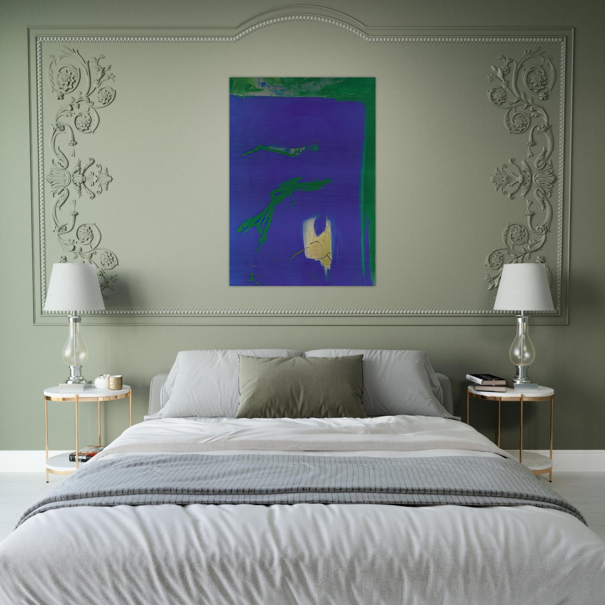 AZUL 1994 - Esteban Vicente Brushed Aluminum Print - 70x100 cm / 28x40 inches | Esteban Vicente Aluminum Print | Esteban Vicente Prints