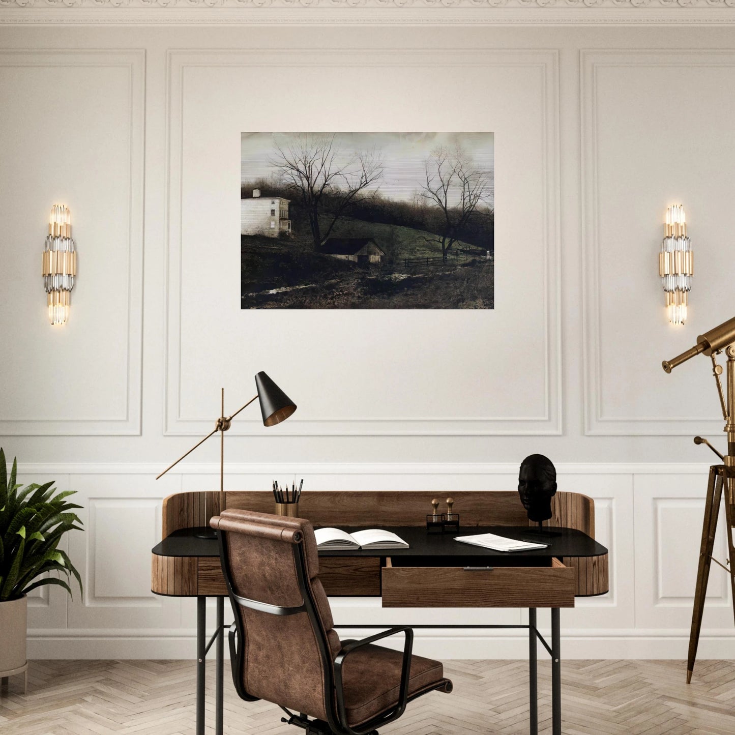 EVENING AT KUERNERS - Andrew Wyeth Brushed Aluminum Print - 70x100 cm / 28x40 inches | Andrew Wyeth Aluminum Print | Andrew Wyeth Prints