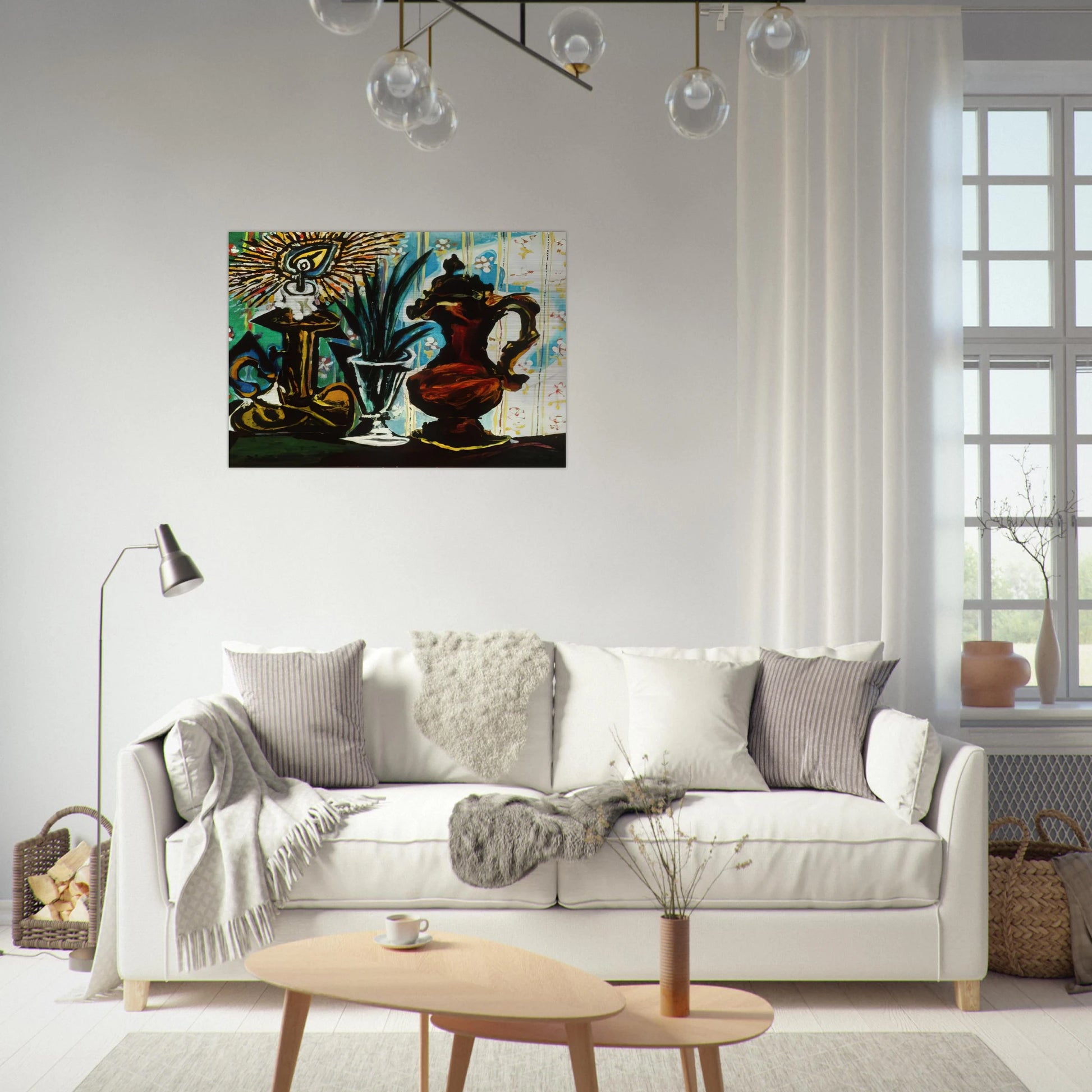 Still life with candle - Pablo Picasso Brushed Aluminum Print - 70x100 cm / 28x40 inches | Pablo Picasso Aluminum Print | Pablo Picasso Prints