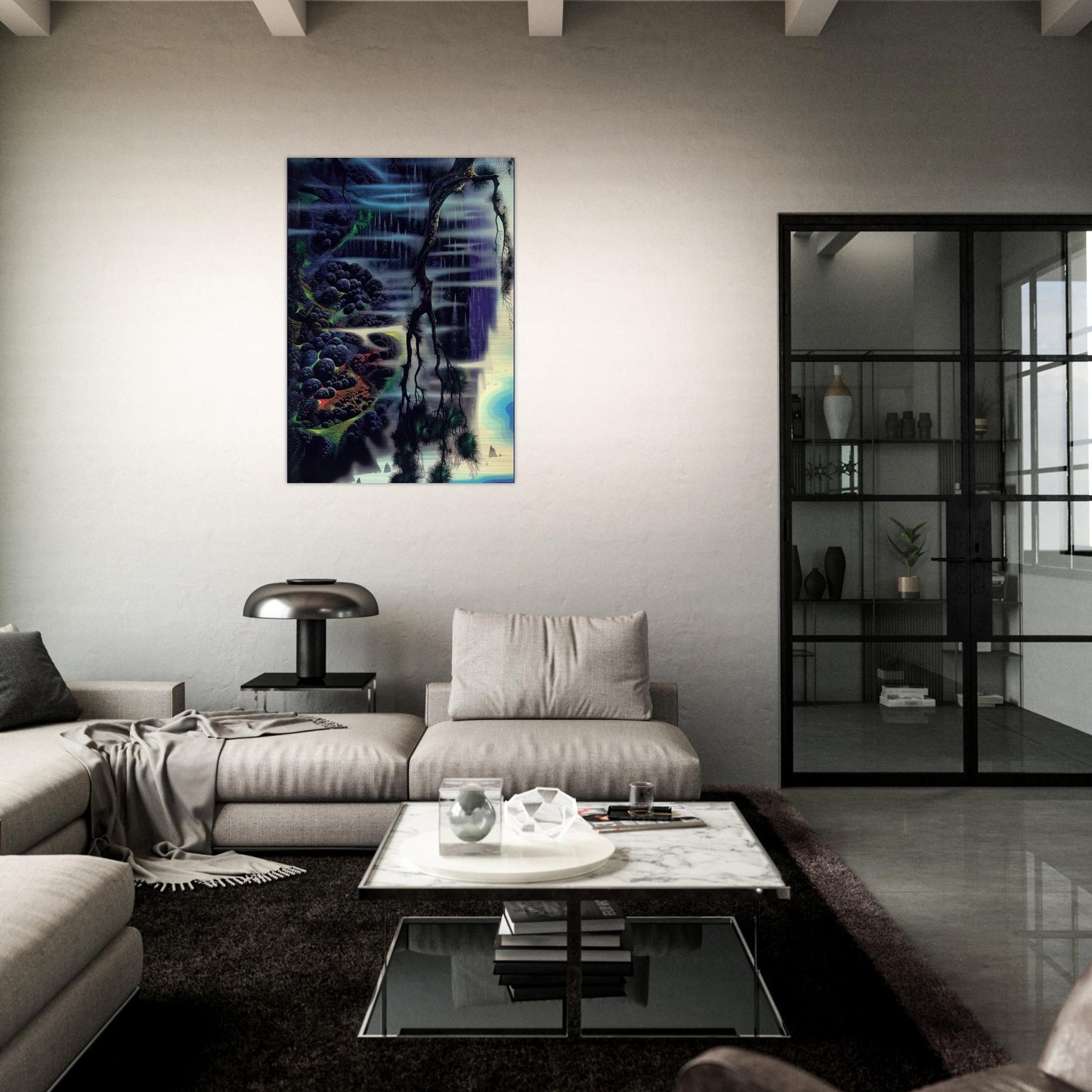 Seaside Splendor - Eyvind Earle Brushed Aluminum Print - 70x100 cm / 28x40 inches | Eyvind Earle Aluminum Print | Eyvind Earle Prints