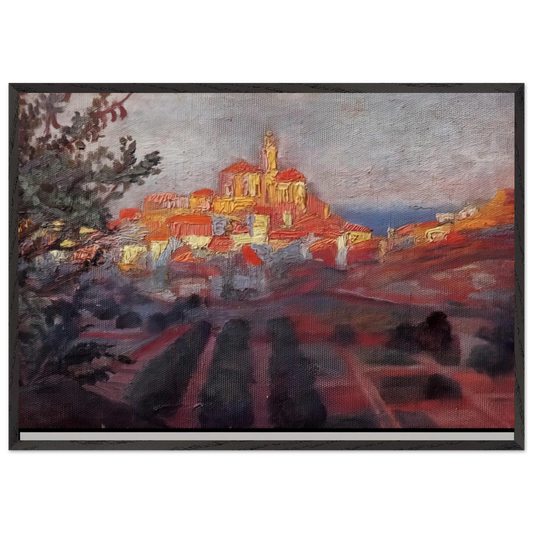 CADAQUES SEEN FROM BEHIND - Salvador Dali 70x100 cm / 28x40 inches Framed Art Print – Black Wooden Frame