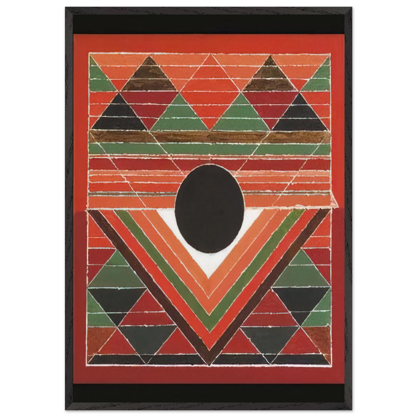 Bijh - Abstract Art - S H Raza 70x100 cm / 28x40 inches Framed Art Print – Black Wooden Frame