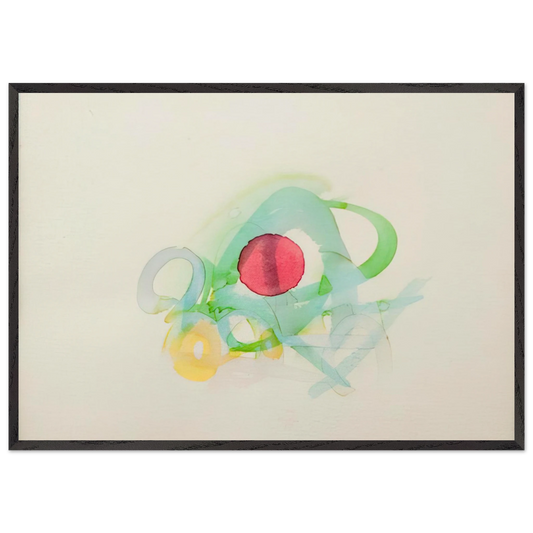 UNTITLED RED GREEN YELLOW AND BLUE - Luis Feito 70x100 cm / 28x40 inches Framed Art Print – Black Wooden Frame