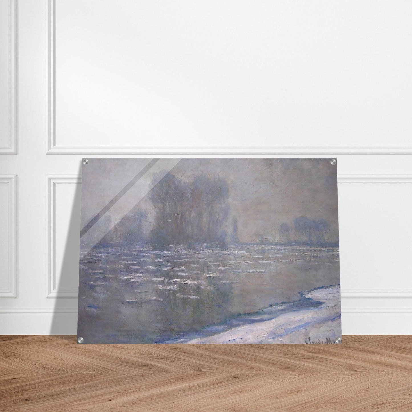 Ice Floes, Misty Morning - claude monet Acrylic Print - 70x100 cm / 28x40″ inches