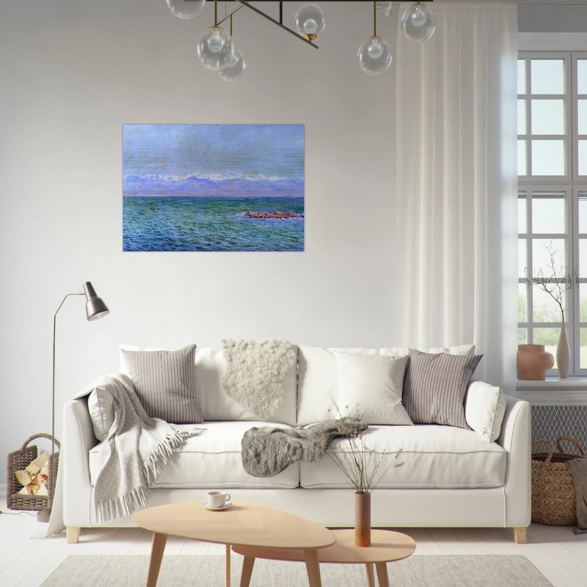 The Sea and the Alps - claude monet Brushed Aluminum Print - 70x100 cm / 28x40 inches | claude monet Aluminum Print | claude monet Prints
