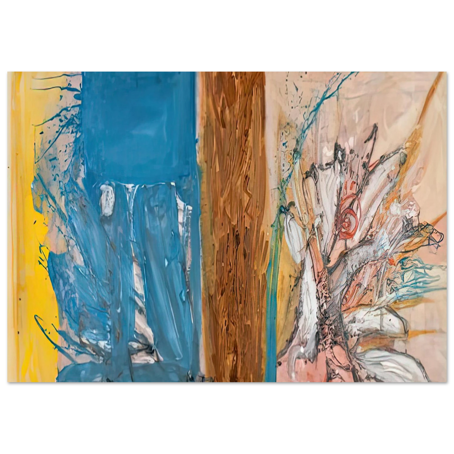 Helen Frankenthaler - The FaÃƒÂ§ade, 1954- Wall Art - 60x80 cm / 24x32 inches - Premium Wooden Framed Poster With Fine Art Paper-canvas - White frame