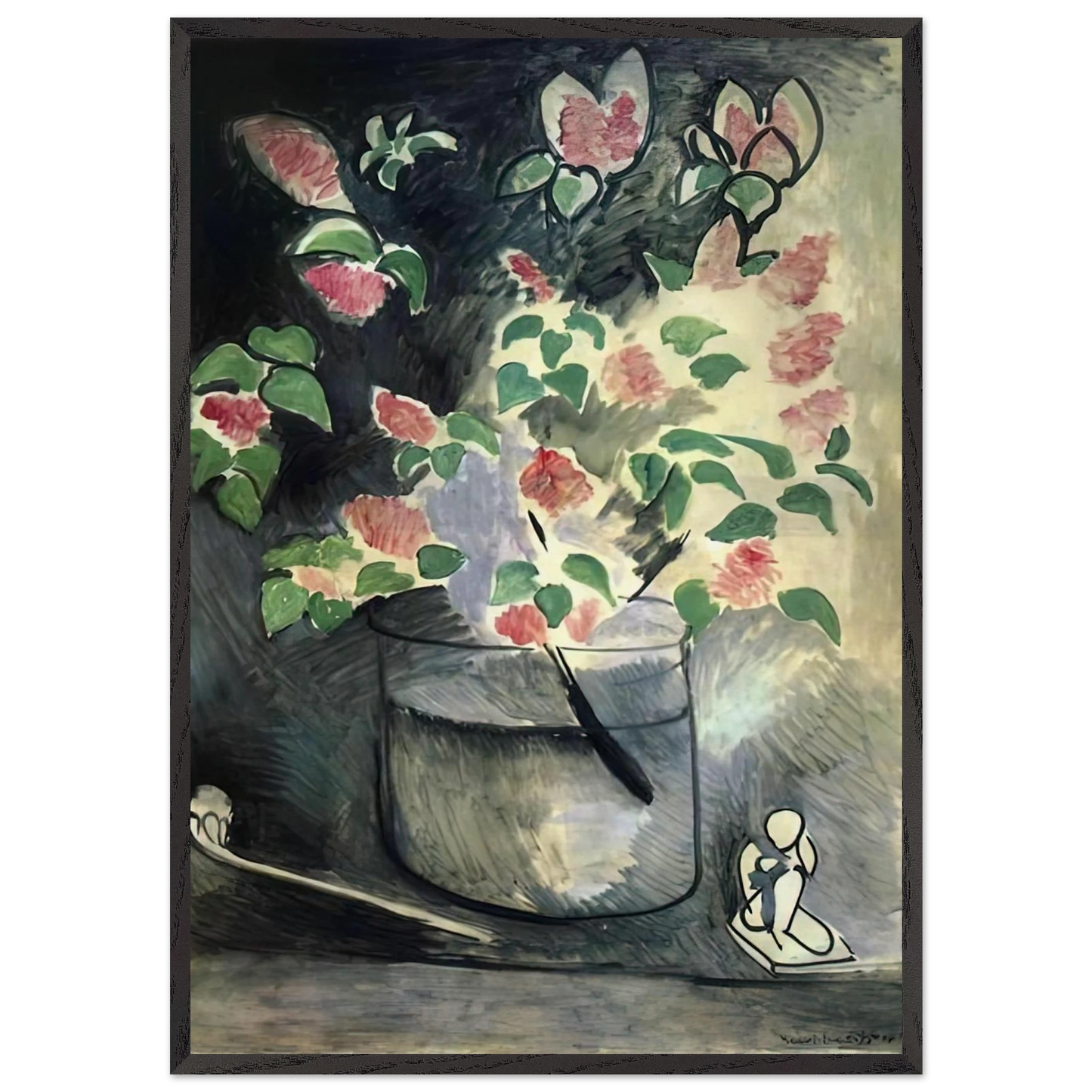 BRANCH OF LILLACS 1914 - Henri Matisse 70x100 cm / 28x40 inches Framed Art Print – Black Wooden Frame