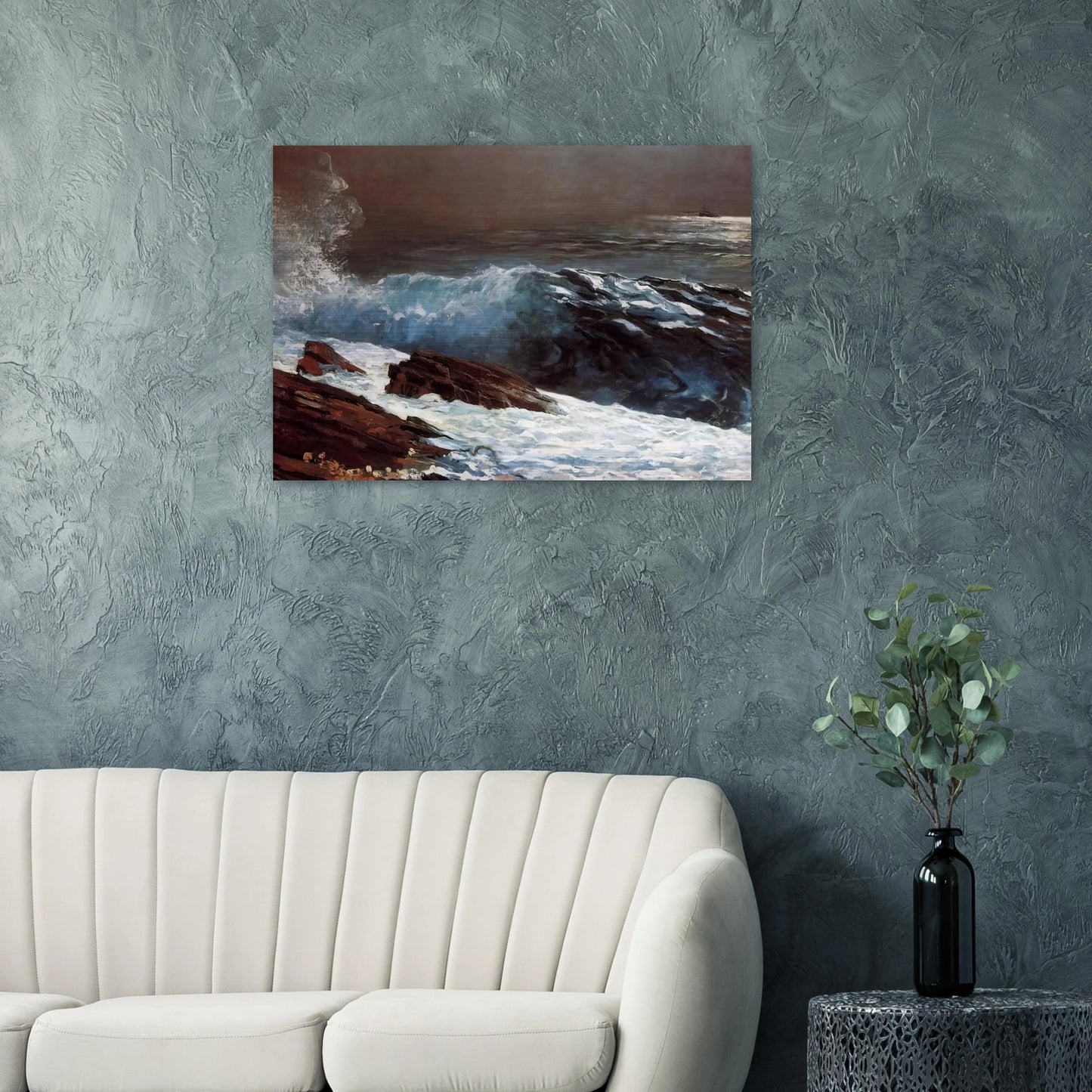 SUNLIGHT ON THE COAST - Winslow Homer Brushed Aluminum Print - 70x100 cm / 28x40 inches | Winslow Homer Aluminum Print | Winslow Homer Prints