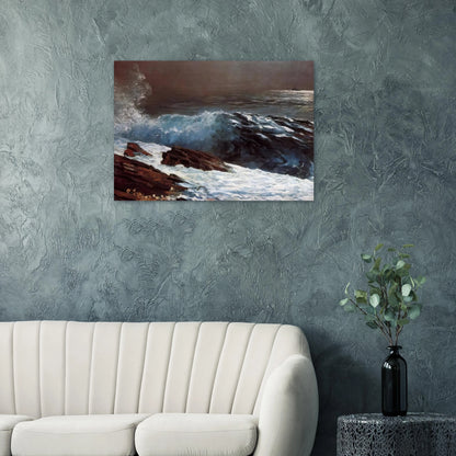 SUNLIGHT ON THE COAST - Winslow Homer Brushed Aluminum Print - 70x100 cm / 28x40 inches | Winslow Homer Aluminum Print | Winslow Homer Prints