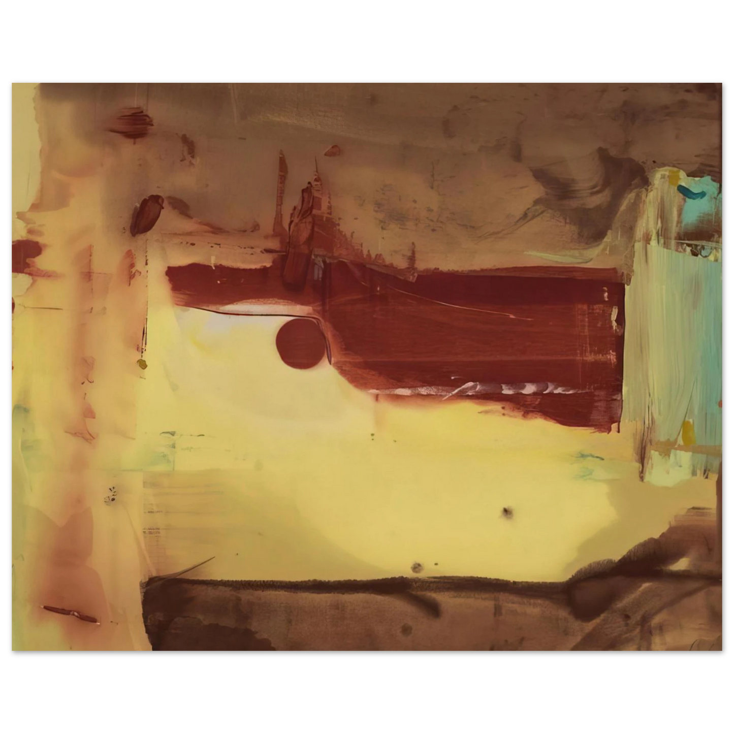 Helen Frankenthaler - Desert Pass - 1976 Wall art - 40x50 cm / 16x20 inches - Premium Wooden Framed Poster With Fine Art Paper-canvas - Black frame