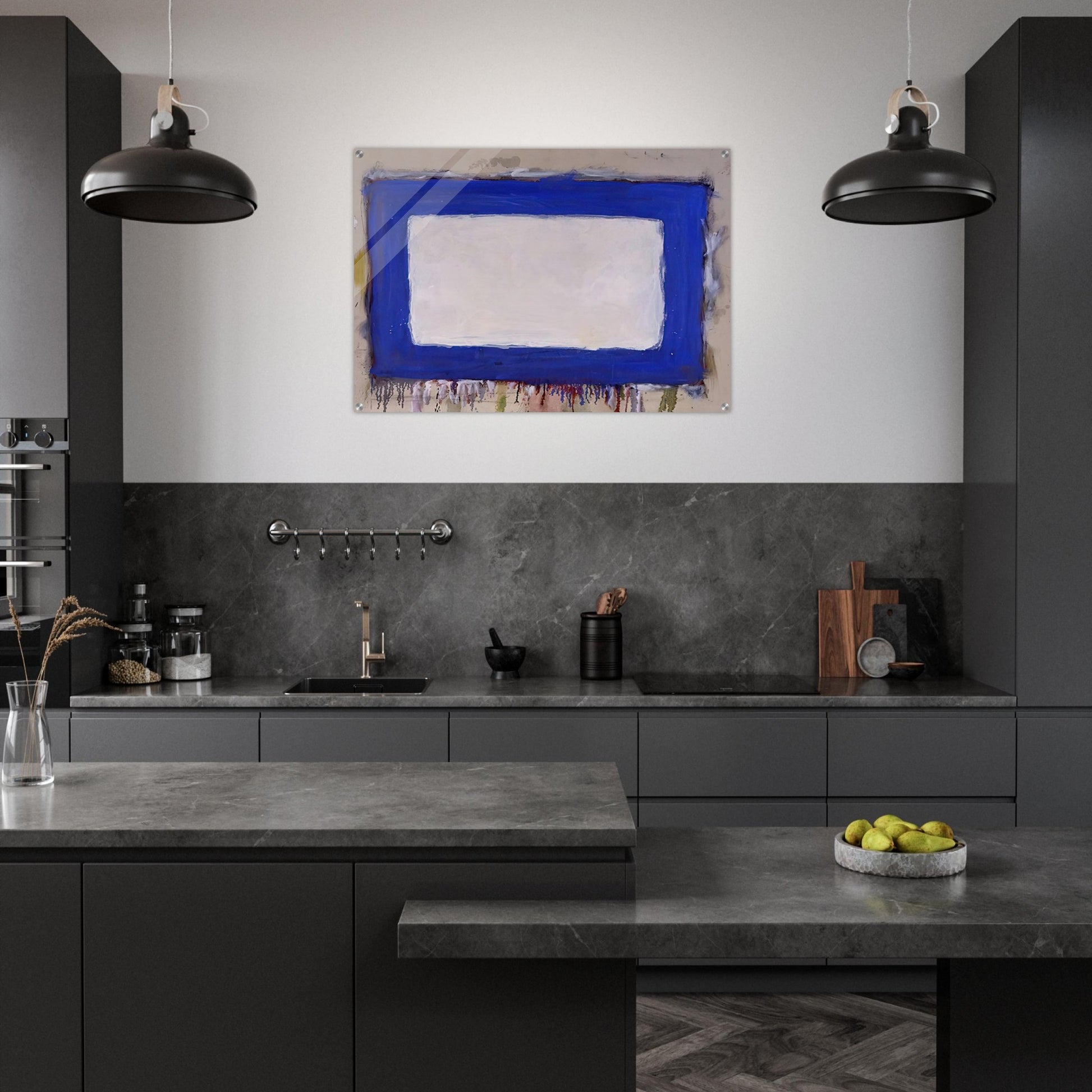 Blue Rectangle II - 1958 - Gene Davis Acrylic Print - 70x100 cm / 28x40″ inches | Gene Davis Wall Art | Gene Davis Prints