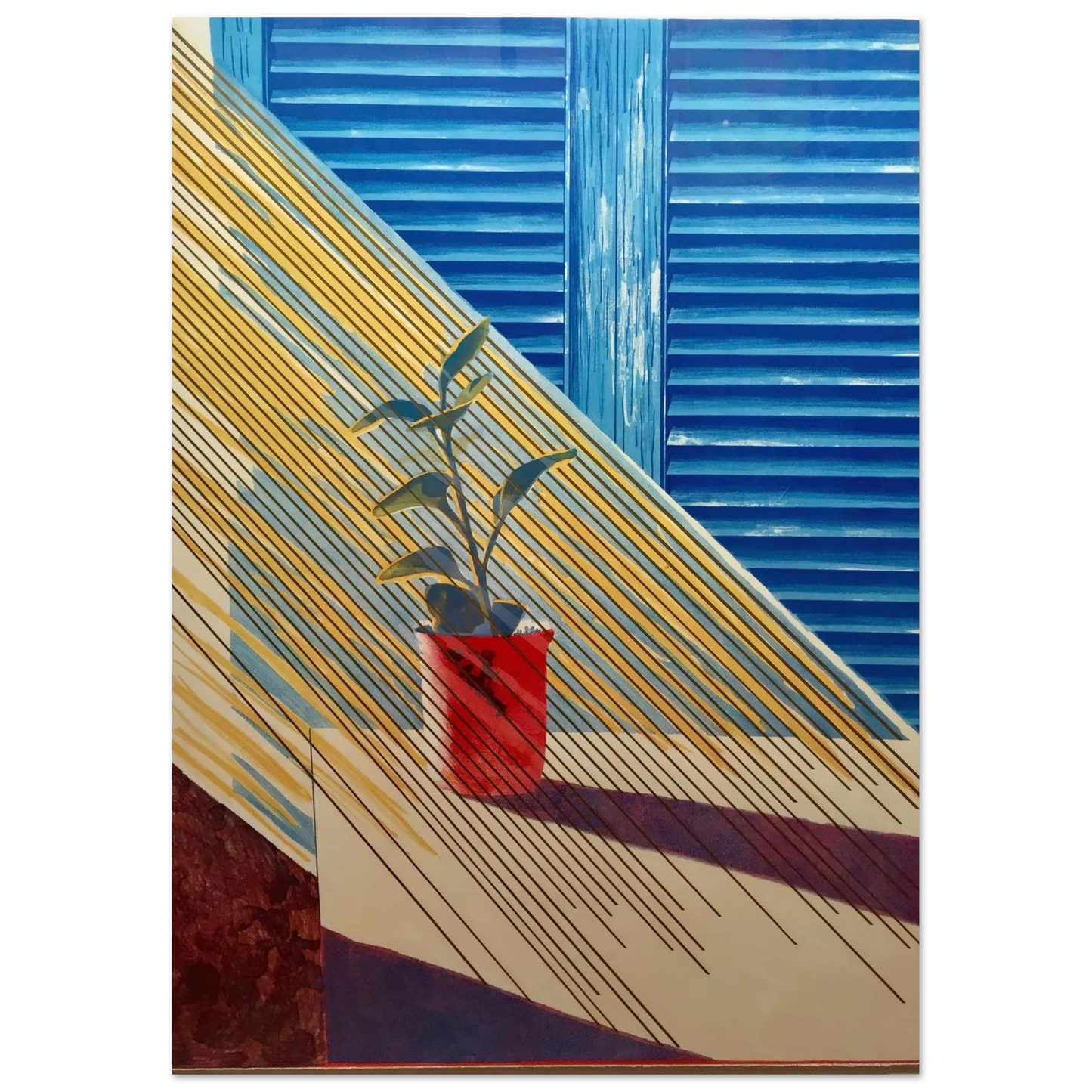 David Hockney - David Hockney Wall art - 60x80 cm / 24x32 inches - Premium Wooden Framed Poster With Fine Art Paper - White frame