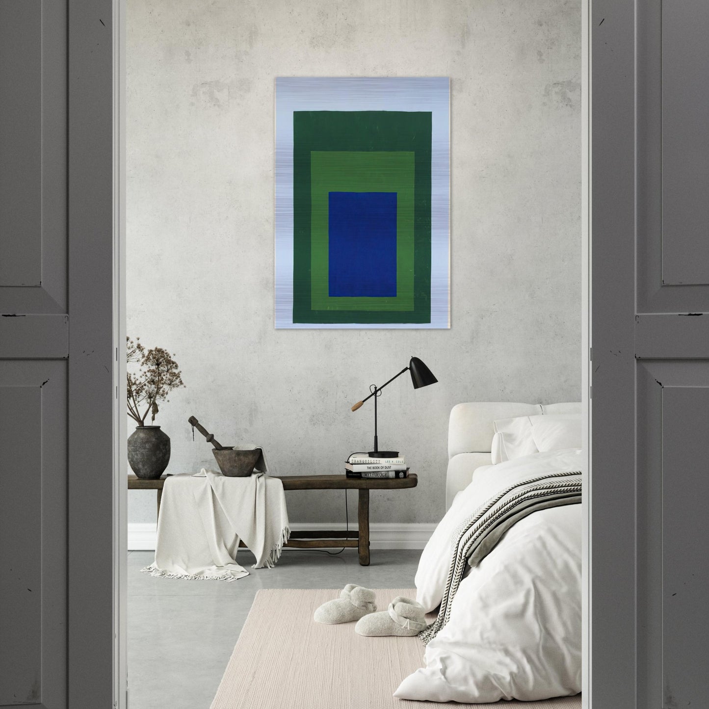 HOMAGE TO THE SQUARE BLUE GREEN 1950 - Josef Albers Brushed Aluminum Print - 70x100 cm / 28x40 inches | Josef Albers Aluminum Print | Josef Albers Prints