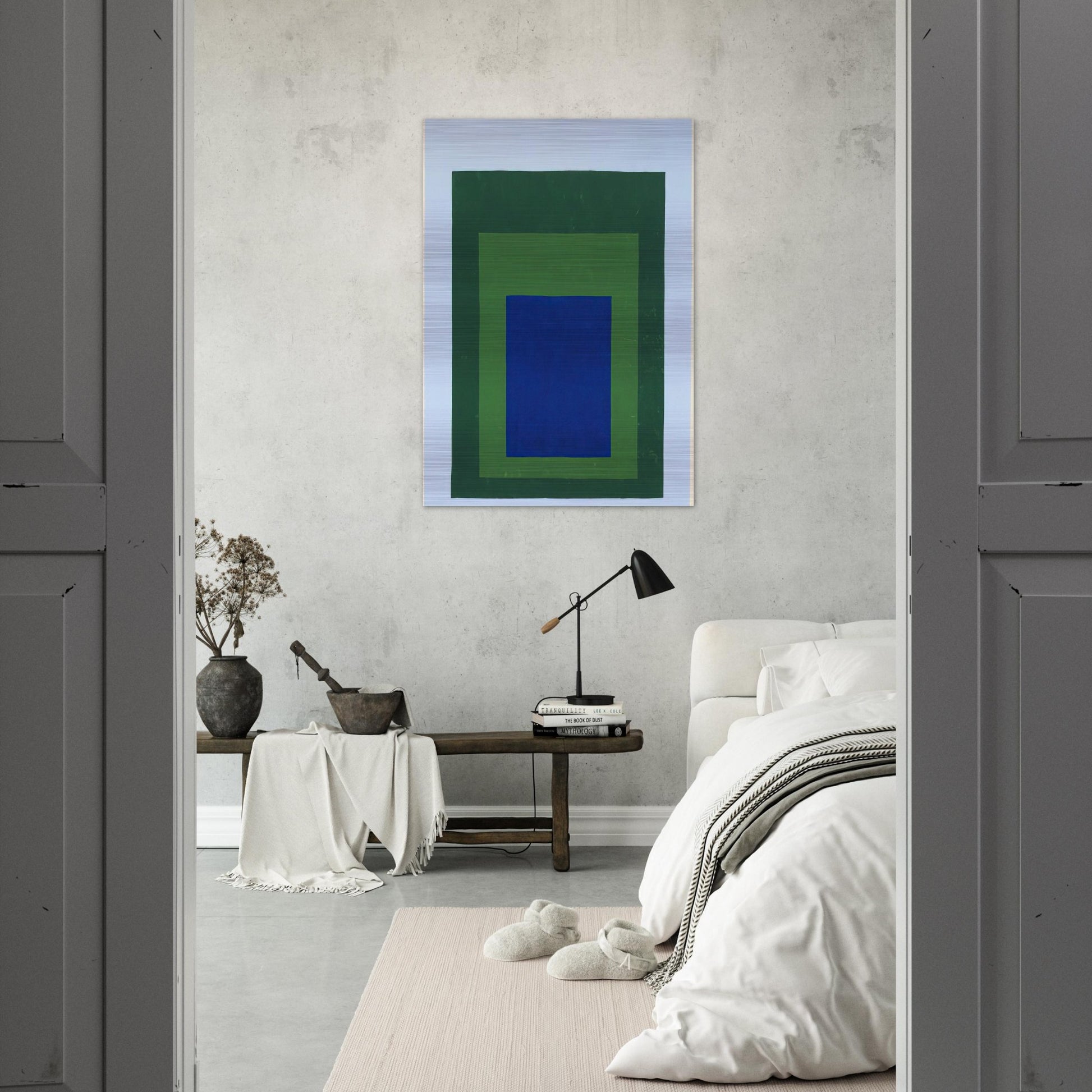 HOMAGE TO THE SQUARE BLUE GREEN 1950 - Josef Albers Brushed Aluminum Print - 70x100 cm / 28x40 inches | Josef Albers Aluminum Print | Josef Albers Prints