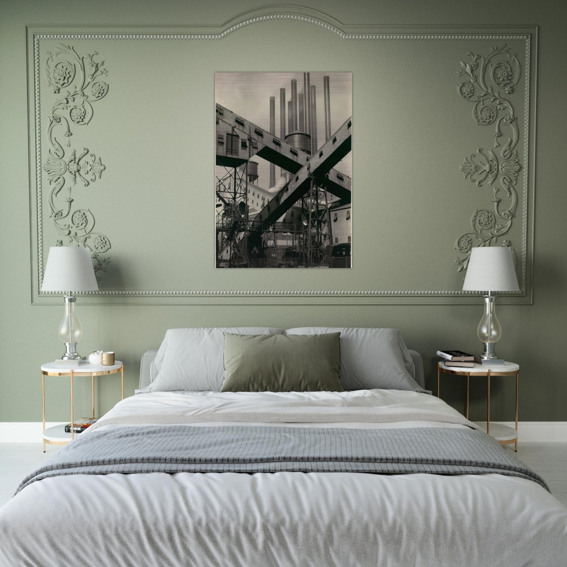 Criss-Crossed Conveyors, River Rouge Plant, Ford Motor Company - 1927 - Charles Sheeler Brushed Aluminum Print - 70x100 cm / 28x40 inches | Charles Sheeler Aluminum Print | Charles Sheeler Prints