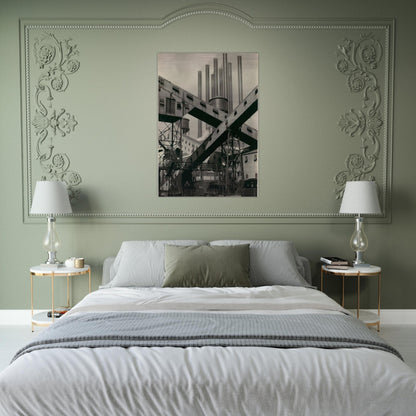 Criss-Crossed Conveyors, River Rouge Plant, Ford Motor Company - 1927 - Charles Sheeler Brushed Aluminum Print - 70x100 cm / 28x40 inches | Charles Sheeler Aluminum Print | Charles Sheeler Prints