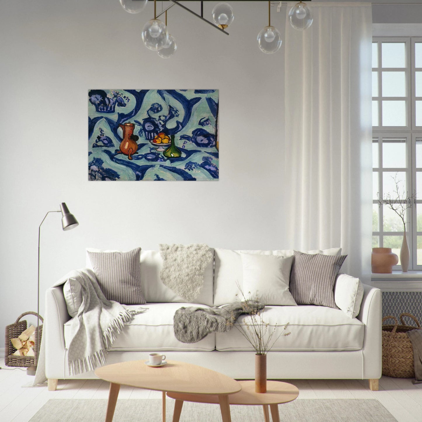 STILL LIFE WITH BLUE TABLECLOTH 1906 - Henri Matisse Brushed Aluminum Print - 70x100 cm / 28x40 inches | Henri Matisse Aluminum Print | Henri Matisse Prints