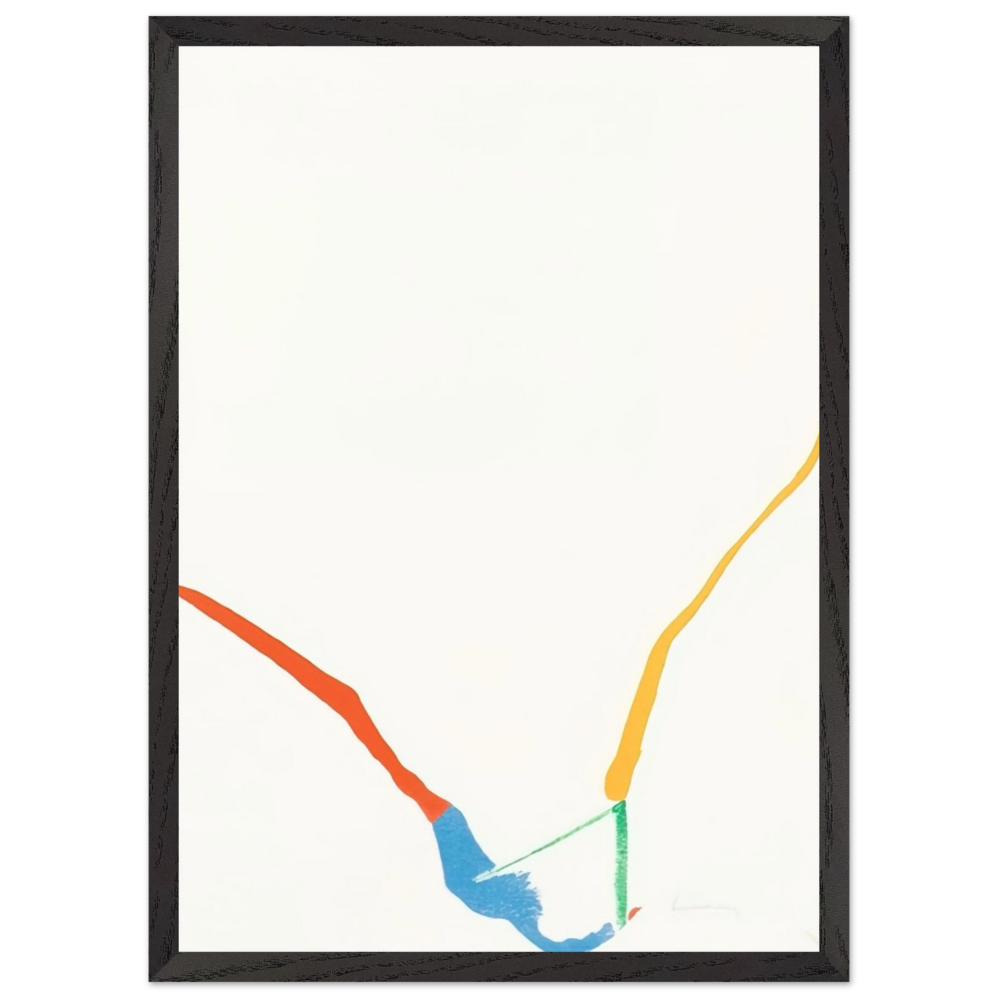 Helen Frankenthaler - What Red Lines Can Do - 1970 Wall art - 13x18 cm / 5x7 inches - Premium Wooden Framed Poster With Fine Art Paper-canvas - White frame