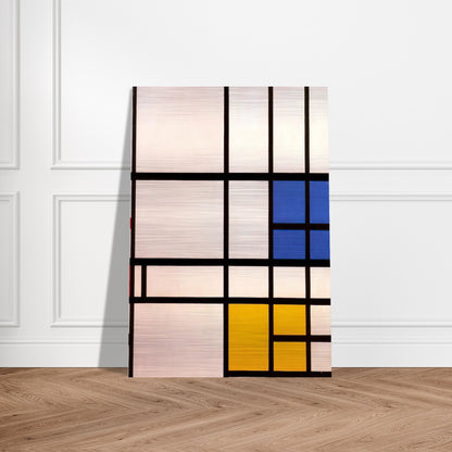 Composition N. 11 London with Blue, Red and Yellow - Piet Mondrian Brushed Aluminum Print - 70x100 cm / 28x40 inches | Piet Mondrian Aluminum Print | Piet Mondrian Prints